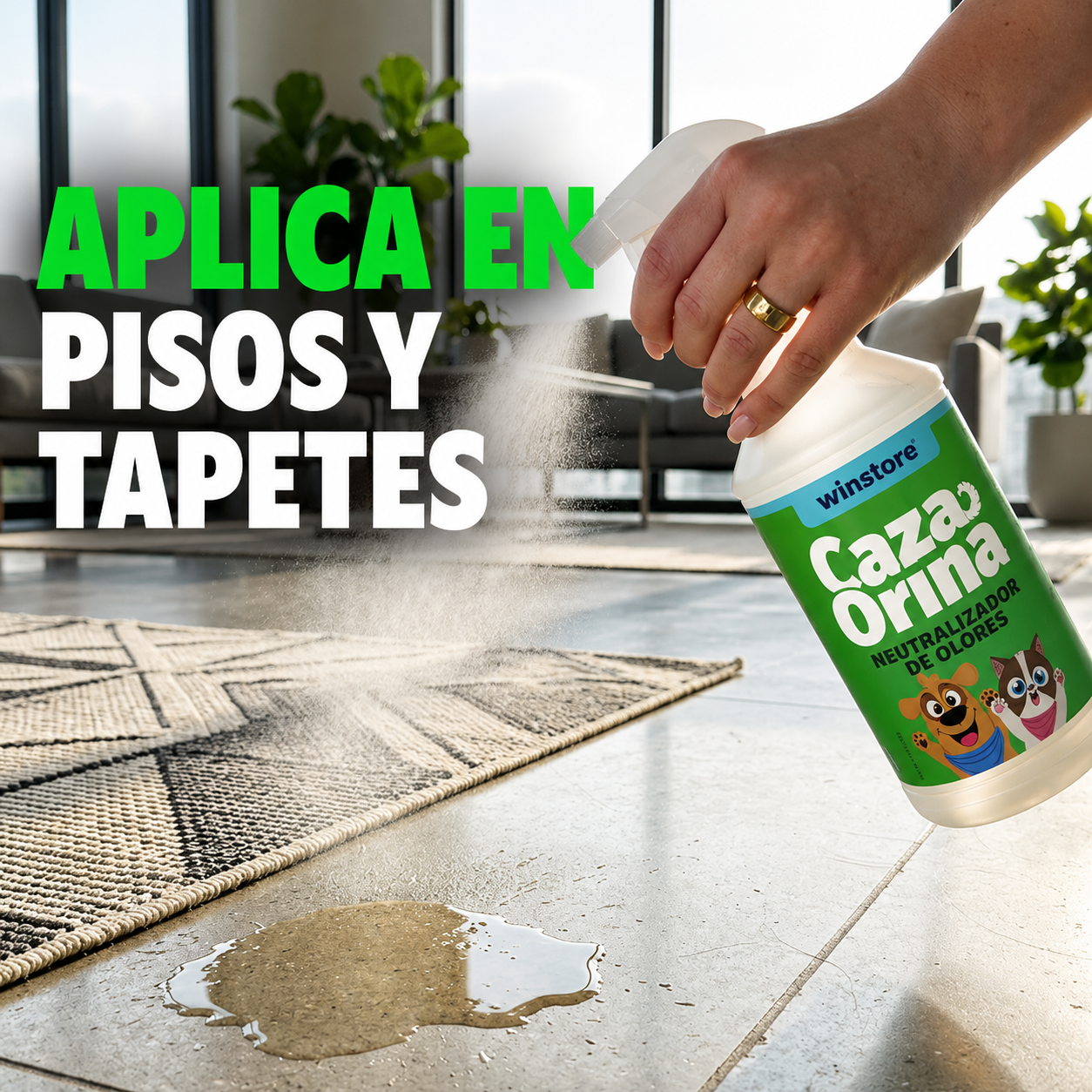 Cazaorina Pets: Eliminador Definitivo de Olores de Mascotas (Sin Cloro)